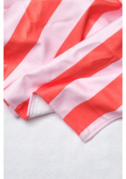 Pembe Çizgili Plaj Havlusu modelleri