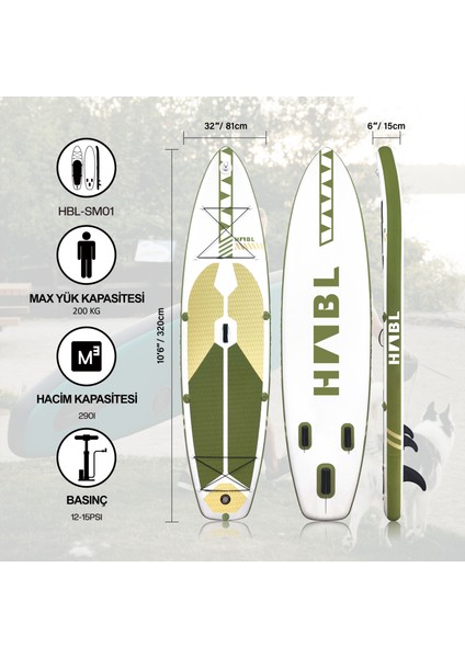 Şişme Sup Board / Stand Up Paddle Board / Paddle Board / 81*320*15cm Full Set