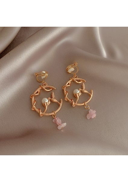 Kulak Deliksiz Duygu Kulak Klipsleri Niş Tasarım Küpeler Fransız Vintage Inci Küpeler (Yurt Dışından)