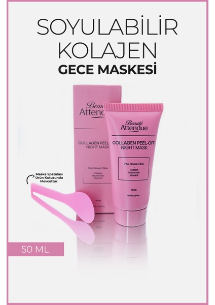 Beauté Attendue Collagen Peel-Off Night Mask – Soyulabilir Kolajen Gece Maskesi | Niasinamid & E Vitamini Içerikli modelleri