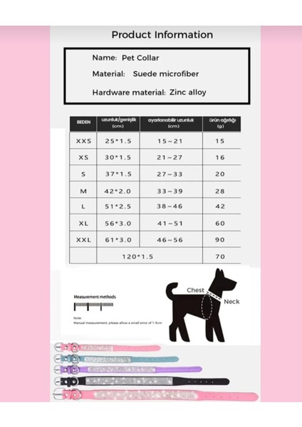 Kedi Tasması, Köpek Tasması, Taşlı Tasma, Küçük Irk Tasma, Tasma, Parlak Taşlı Tasma