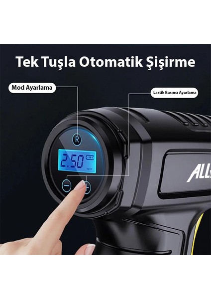 120W Kablosuz Basinç Göstergeli Mini Hava Popmpasi KOMPRESÖRST-5007C
