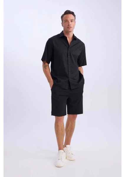 Regular Fit Bermuda Siyah Erkek Şort D9451AX/BK27