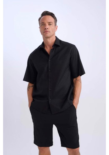Regular Fit Bermuda Siyah Erkek Şort D9451AX/BK27