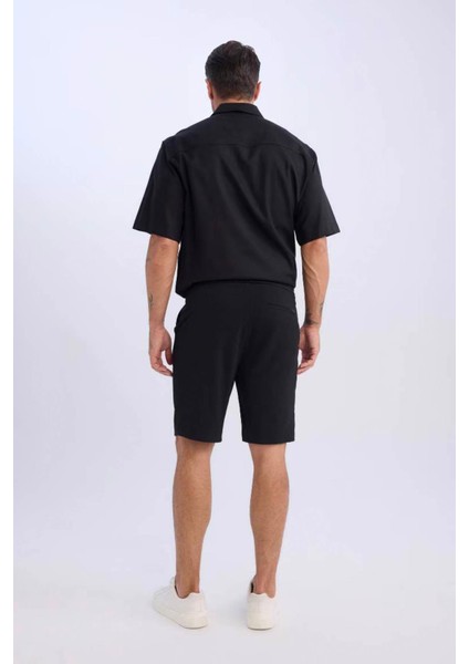 Regular Fit Bermuda Siyah Erkek Şort D9451AX/BK27