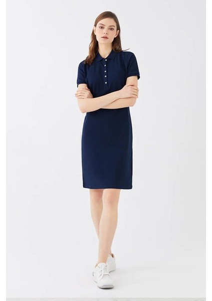Polo Yaka Lacivert Kadın Elbise 25Y0499K1