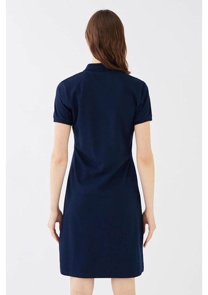 Polo Yaka Lacivert Kadın Elbise 25Y0499K1