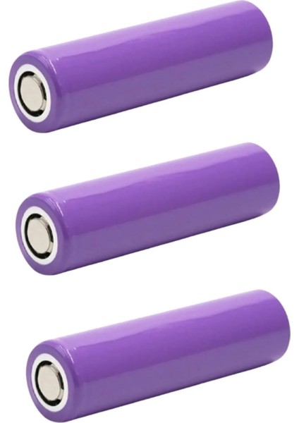 3 Adet 3.7 Volt 1200 Mah Li̇tyum Li-Ion 18650 Başliksiz Şarjli Pi̇l