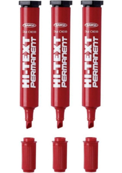 Hı-Text Kesik Uçlu Markör Permanent Kalem 3 Adet Koli ve Kaligrafi Kalemi