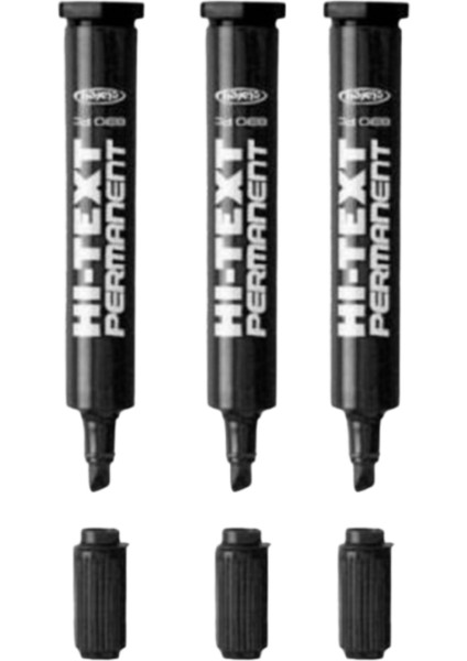 Hı-Text Kesik Uçlu Markör Permanent Kalem 3 Adet Koli ve Kaligrafi Kalemi