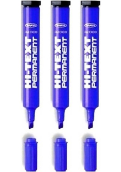 Hı-Text Kesik Uçlu Markör Permanent Kalem 3 Adet Koli ve Kaligrafi Kalemi