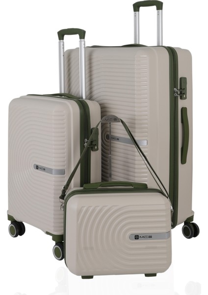 Polipropilen 3'lü Valiz Seti Büyük & Kabin & Makyaj V374