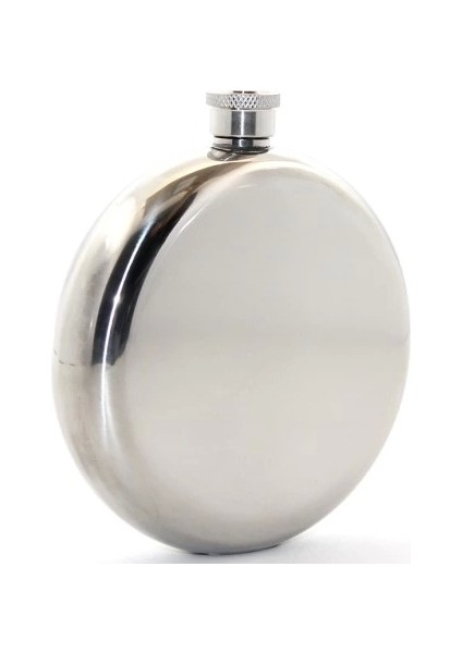 Paslanmaz Çelik Yuvarlak 8 Oz Tekli Matara Çelik Renk