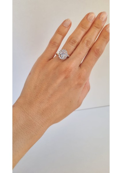 Paslanmaz Çelik Zirkon Taşlı Rose Gold Yüzük