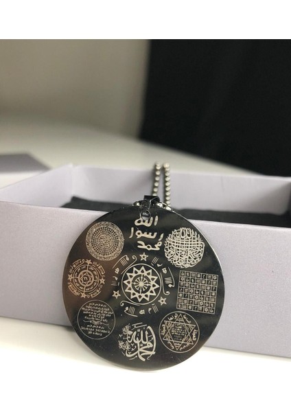 Erkek Kadın Çelik Kolye - 12 Dualı Çift Koruyucu Zırh Kolyesi Celcelütiye , Nazar Duası , Rufai Gülü fiyatları