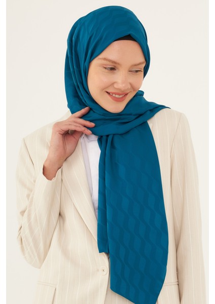 Dalga Desen Ipeksi Jakar Şal - Indigo