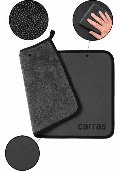 Auto Lüks Kurulama Seti ( Premium Kurulama Bezi 50X70 CM-750GSM + Cam Bezi 50X70 cm + Sünger)