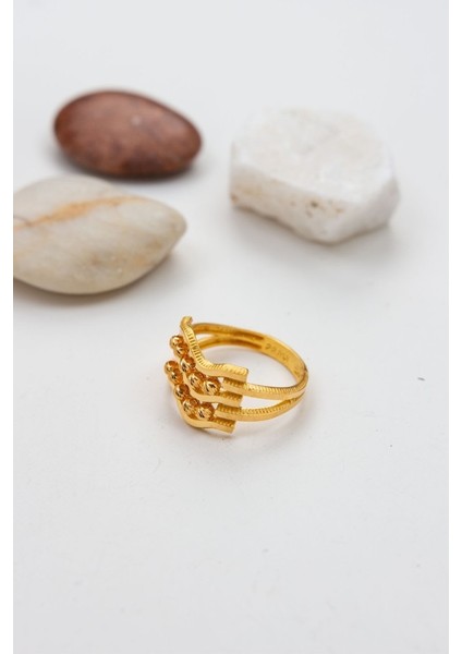 22 Ayar Altın Yüzük Zigzag Dorika Kadın Yüzük LKYZK1548 modelleri