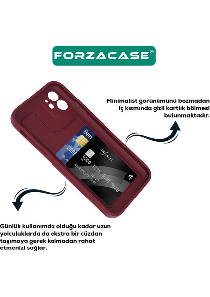 iPhone 13 ile Uyumlu Kamera Korumalı Kartlık Hazneli Silikon Kılıf - FC1040