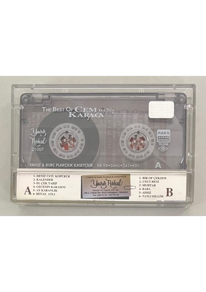 Cem Karaca The Best Of Vol 3 Kaset (Orjinal Dönem Baskı Kaset)