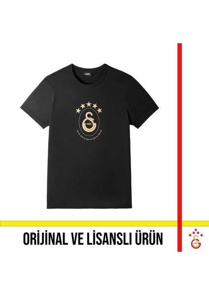 Lisanslı 2025 Logolu Şampiyonluk Siyah T-Shirt