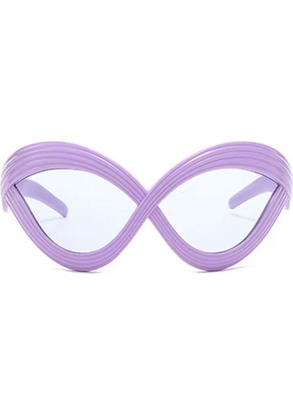 Mor - Şeffaf Cam Tarian Vintage & Retro Güneş Gözlüğü fiyatları