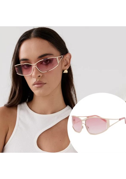 Yuna Pembe Vintage Retro Güneş Gözlüğü