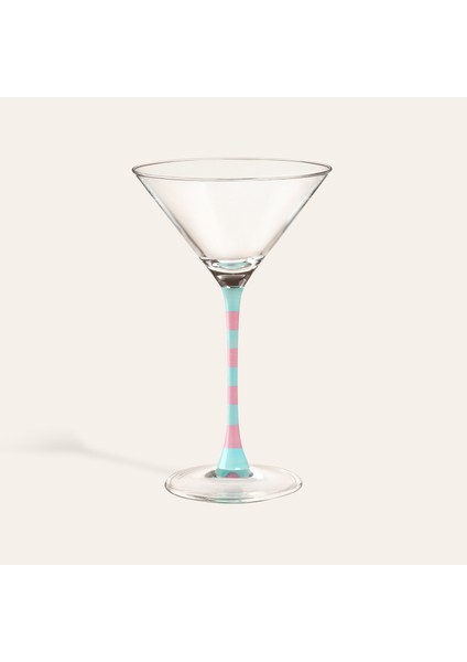 Loess Cam Kadeh 230 Ml Pembe - Mavi