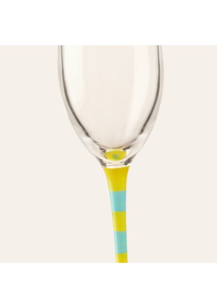 Loess Cam Kadeh 180 Ml Mavi - Sarı