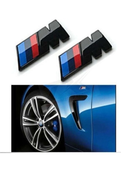 Bmw M Çamurluk Yanı Krom Abs 3m 3D Yazı Logo Seti Uyumlu (503734782) Parlak Siyah fiyatları