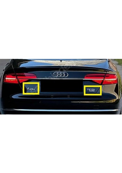 Audi Uyumlu A8 L ve Tfsı Bagaj Yazısı Seti 2'li Paket 3m 3D Abs