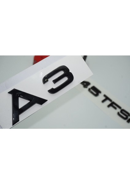Audi A3 45 Tfsi Parlak Siyah Abs 3m 3D Bagaj Yazı Logo