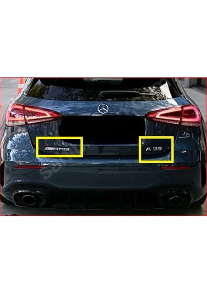 Mercedes A35 ve Amg Bagaj Yazısı Seti 2'li Paket Yeni Nesil Üçgen Tip