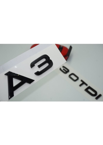 Audi A3 30 Tdi Parlak Siyah Abs 3m 3D Bagaj Yazı Logo