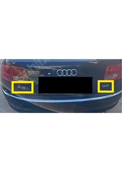 Audi Uyumlu A8 L ve 3.2 Bagaj Yazısı Seti 2'li Paket 3m 3D Abs