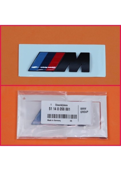 Bmw M Bagaj Yazı Logo Siyah Mat 75MM