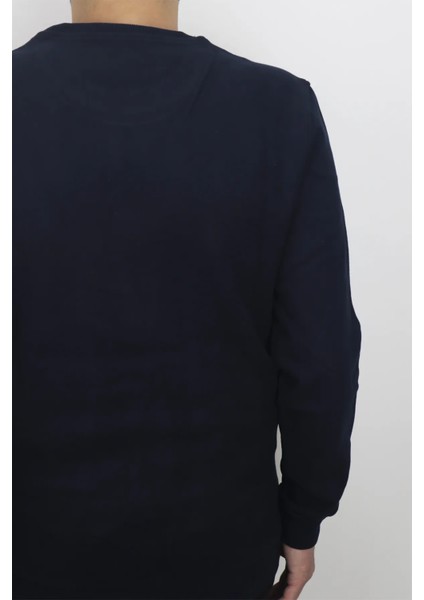 Fistan Store Erkek Lacivert Desenli Normal Kalıp Bisiklet Yaka Selanik Kumaşlı Kışlık Kazak fırsatları