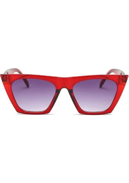 Olvi Bordo Oversized Kedi Güneş Gözlüğü