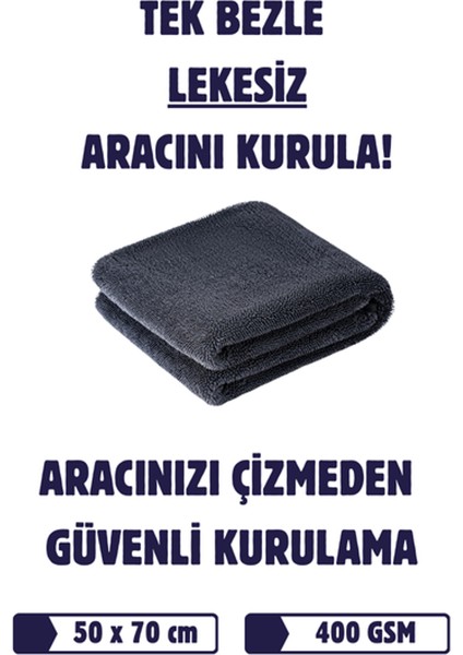 Auto 3 Adet Mikrofiber Kalın Oto Kurulama Havlusu 50X70 Cm/ 400 Gsm