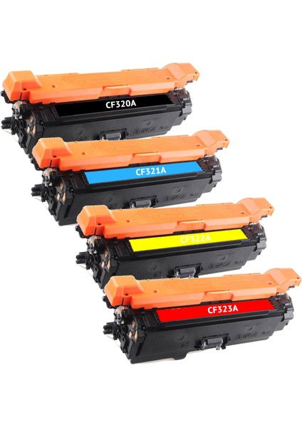 Hp 652A CF320A Set Muadil Toner 4 Renk M651DN M680DN CZ248A CZ249A CZ250A CZ250A CZ256A CZ257A