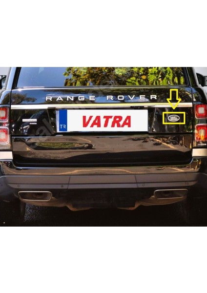 Range Rover 4.4 V8 2003-2023 Uyumlu Range Rover Gri Bagaj Yazısı ve Land Rover Bagaj Arması