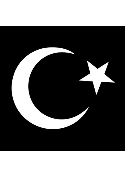 Türk Bayrağı Oto Sticker Beyaz 32X24 cm