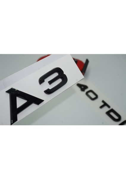 Audi A3 40 Tdi Parlak Siyah Abs 3m 3D Bagaj Yazı Logo