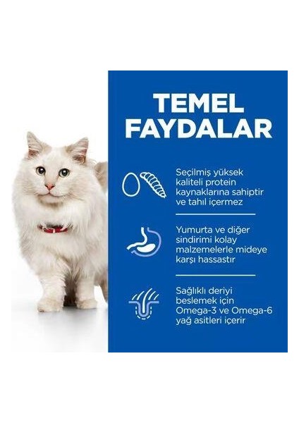 Hill's Scıence Plan Hypoallergenic Yumurta ve Böcek Proteinli Yetişkin Kedi Maması 1,5 kg