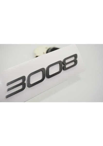 Peugeot Yeni 3008 Bagaj 3m 3D Koyu Gri Abs Yazı Logo