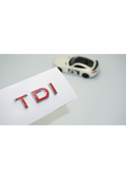 Tdi 3 Kırmızı Bagaj Krom Abs Yazı Logo Volkswagen Ile Uyumlu