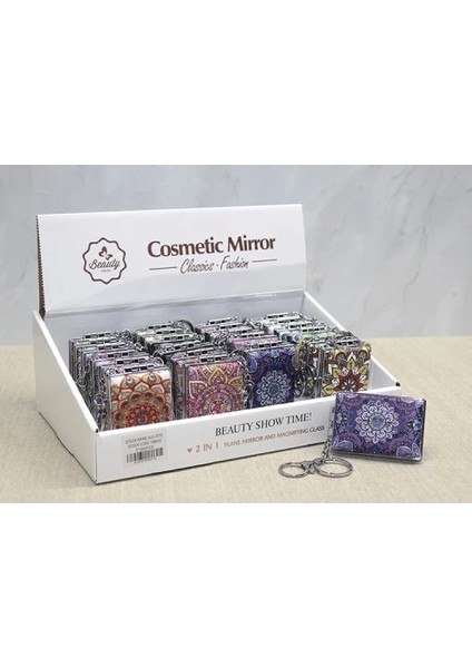 Taşlı El Aynası Anahtarlık Model 5