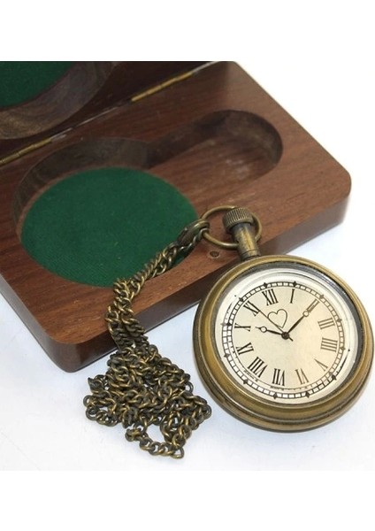 Ahşap Kutulu Pirinç Köstekli Saat Model 5