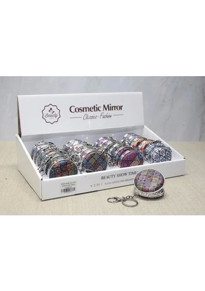 Taşlı El Aynası Anahtarlık Model 10