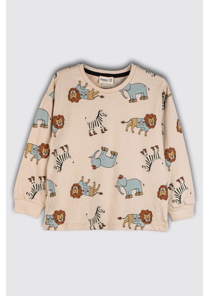 Sevimli Animal (Aslan-Zebra-Fil) Desenli Erkek Pijama Takımı fiyatları